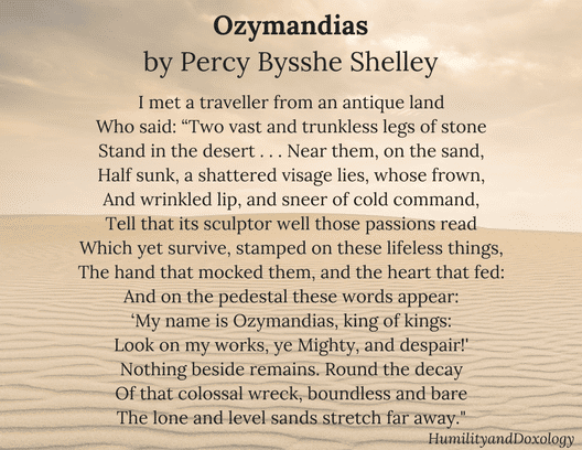 Ozymandias, Percy Bysshe Shelley, National Poetry Month, Poem in your Pocket