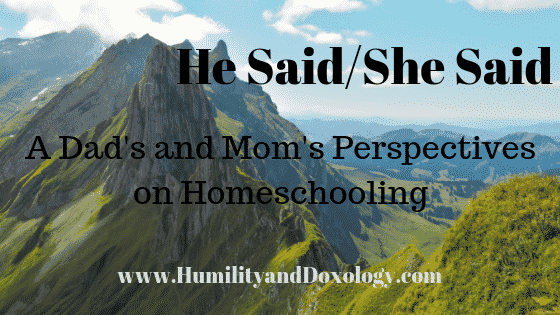 Dad and Mom homeschooling
