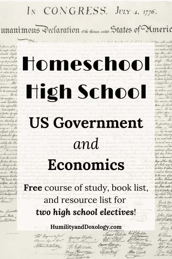 homeschool high school government economics free civics curriculum
