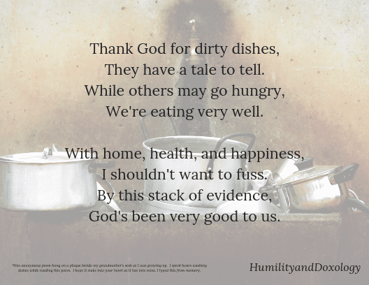 Thank God for Dirty Dishes Poem