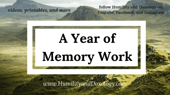a year of Memory work for your homeschool