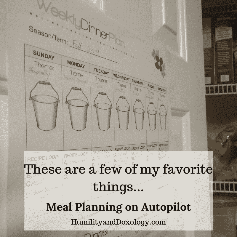 Meal Planning Loop Schedule