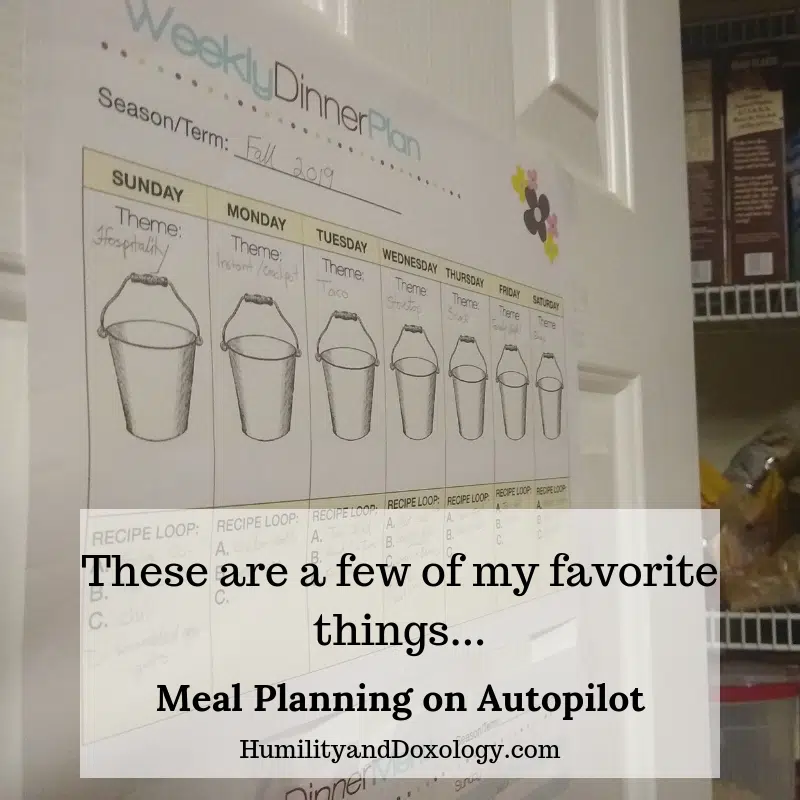 Meal Planning Loop Schedule
