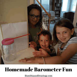 homemade barometer for homeschool weather science studies