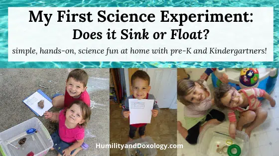 first science experiment at home preschool kindergarten hands on