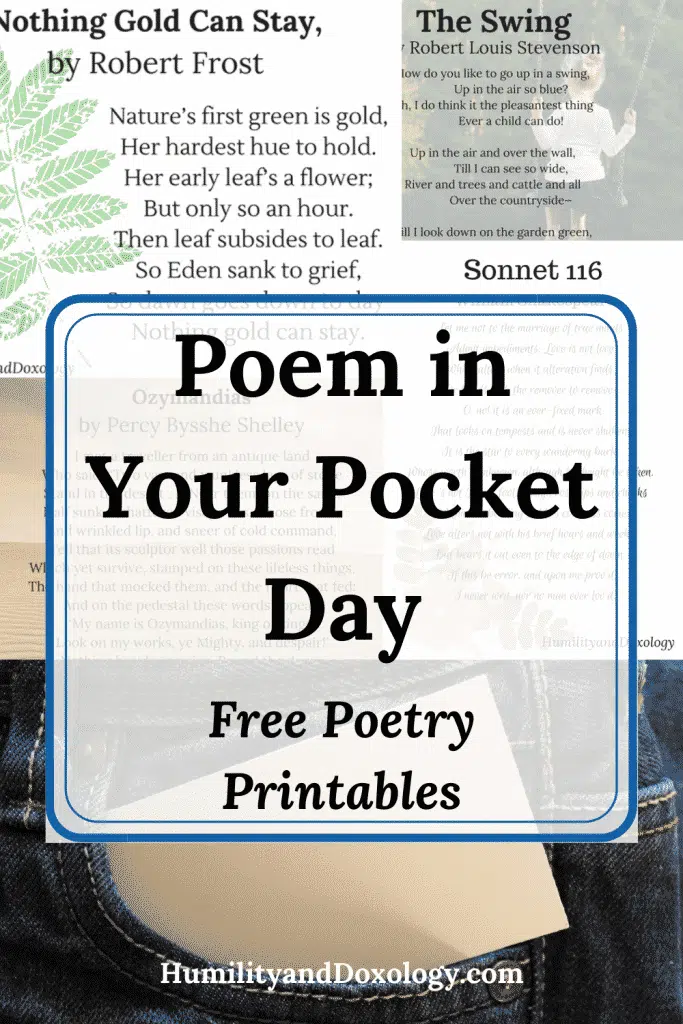 Poem in your Pocket Day: Free Poetry Printables