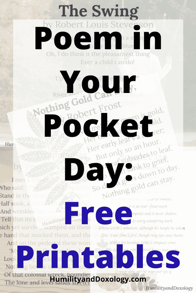 Poem in Your Pocket Day: Free Printables