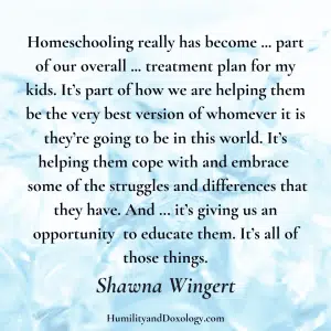 Shawna Wingert interview Homeschooling Special Needs