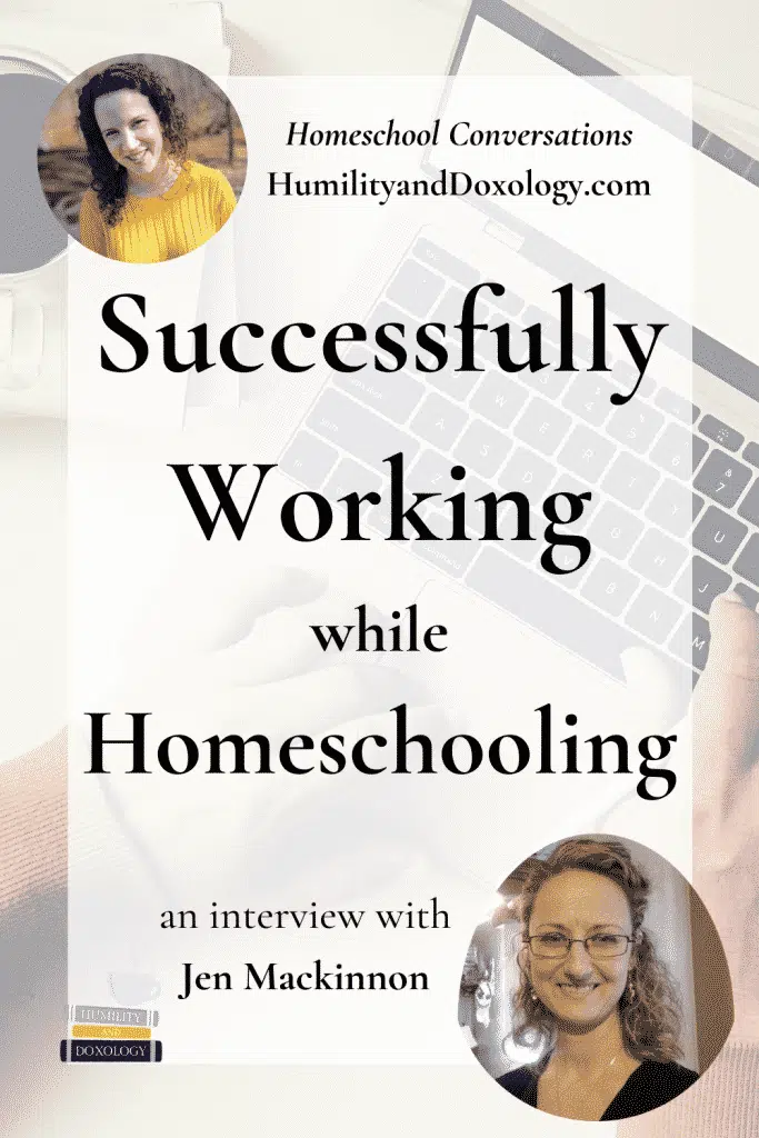 Jen Mackinnon working while homeschooling interview