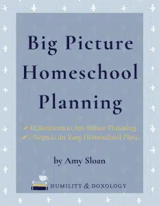 Big Picture Homeschool Planning Free Guide Download