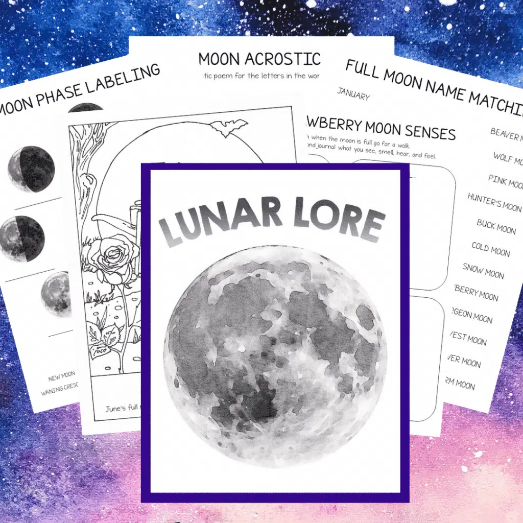 lunar lore homeschool science outer space astronomy printables