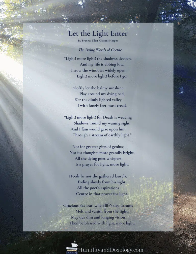 Let the Light Enter poem