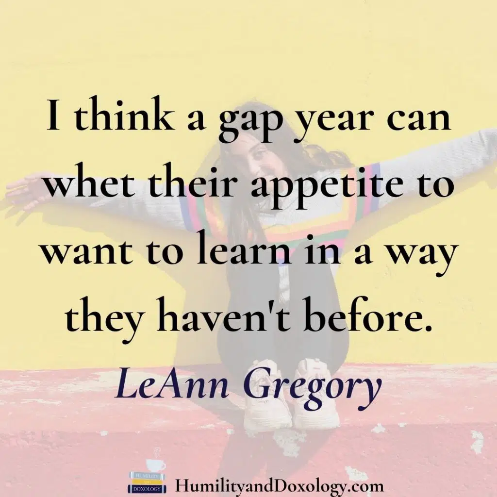LeAnn Gregory Homeschool Conversations high school gap year