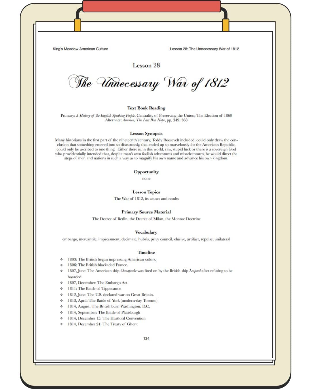 Kings Meadow Humanities from StandFast Homeschool High School History