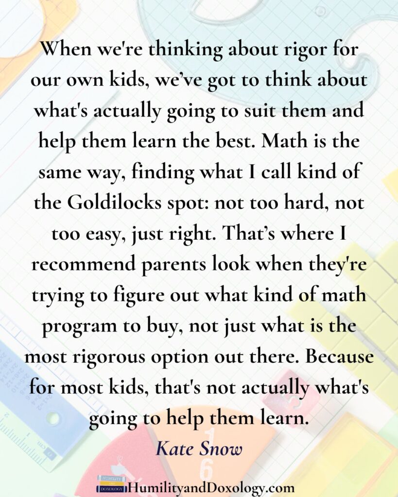 rigor math with confidence Homeschool Math Success Without Stress kate snow