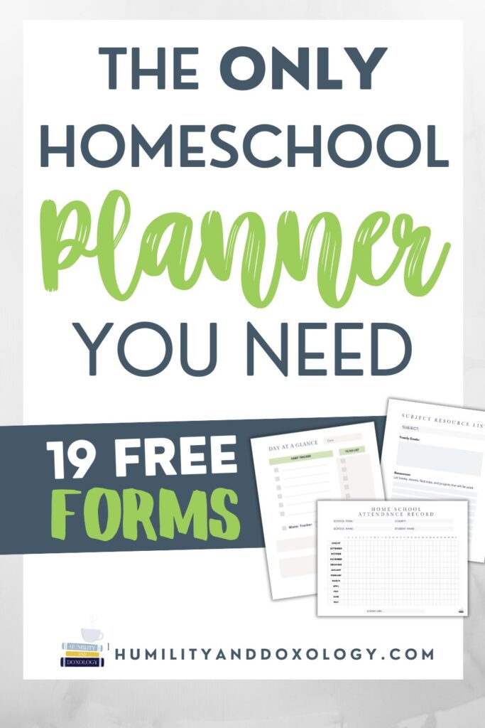 Free homeschool planner calendar printable 2025-2026